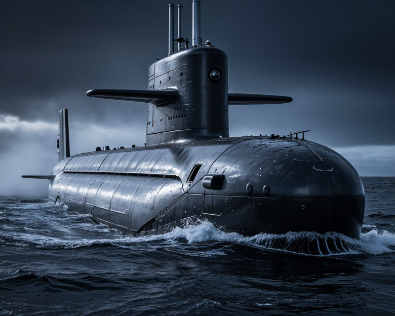 Modern Submarine in Cold Waters