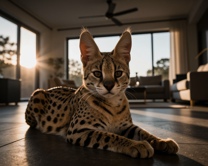 Serval Cat Portrait