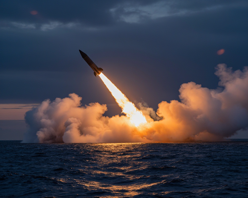 Missile Launch over Sea