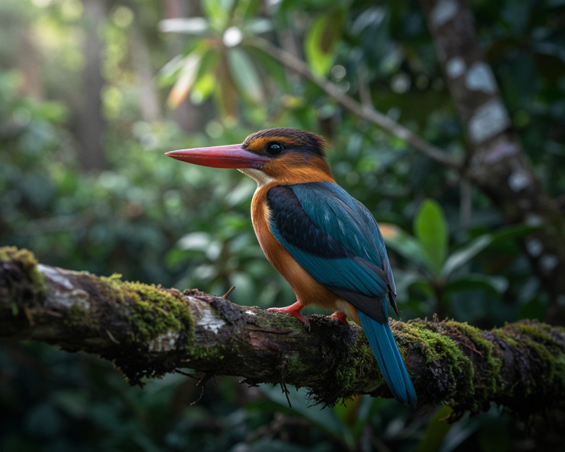 Guam Kingfisher in Tropical Habitat